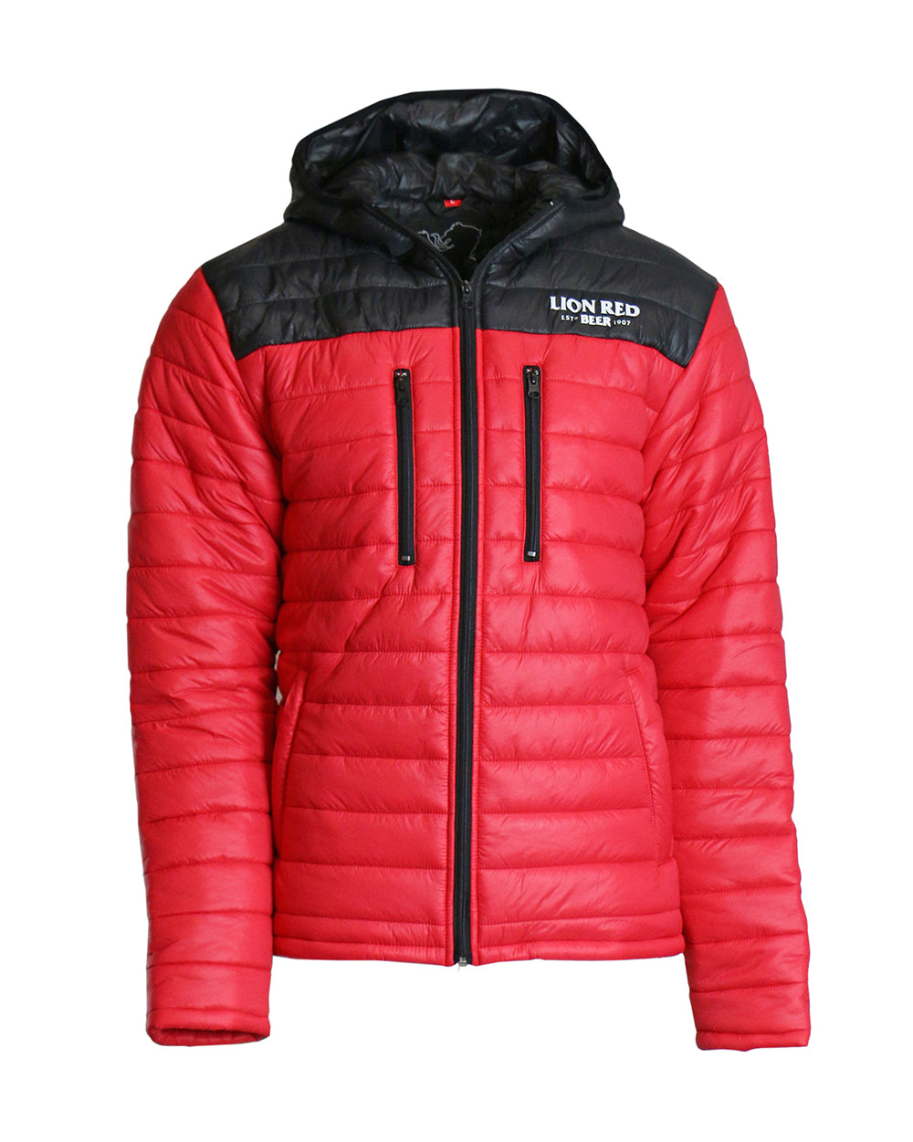 Lion Red Hooded Puffer Jacket -  Beer Gear Apparel & Merchandise - Speights - Lion Red - VB - Tokyo Dy merch