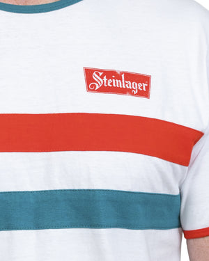 Steinlager Retro White Tee -  Beer Gear Apparel & Merchandise - Speights - Lion Red - VB - Tokyo Dy merch